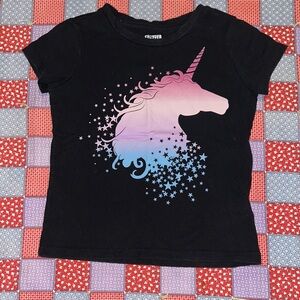 Cat & Jack Unicorn Tee - Black with Pink and Blue